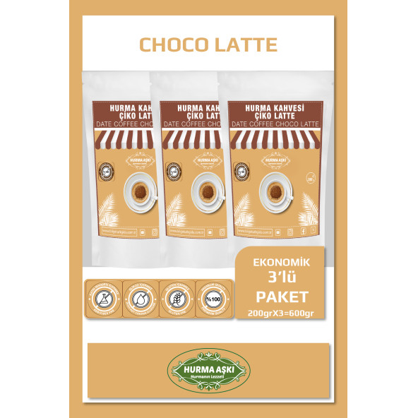 Hurma Aşkı Hurma Kahvesi Çiko Latte 3X200Gr