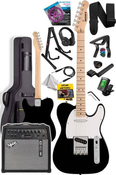 Midex TLX-50WB-50AMP Tele Kasa Maple Klavye 2 Single-Coil 50W Amfili Elektro Gitar - Resim 3