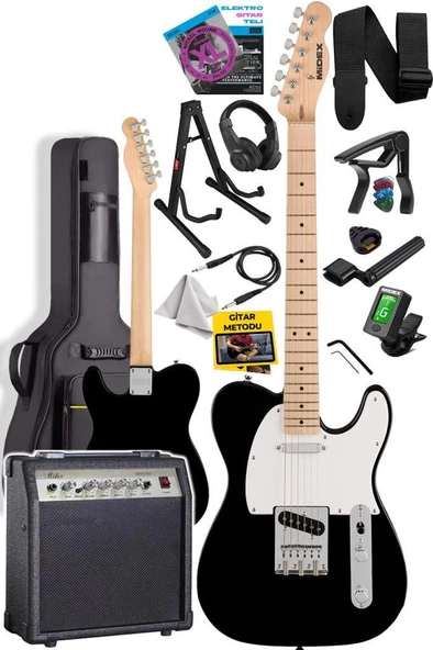 Midex TLX-50WB-30AMP Tele Kasa Maple Klavye 2 Single-Coil 30W Amfili Elektro Gitar - Resim 2