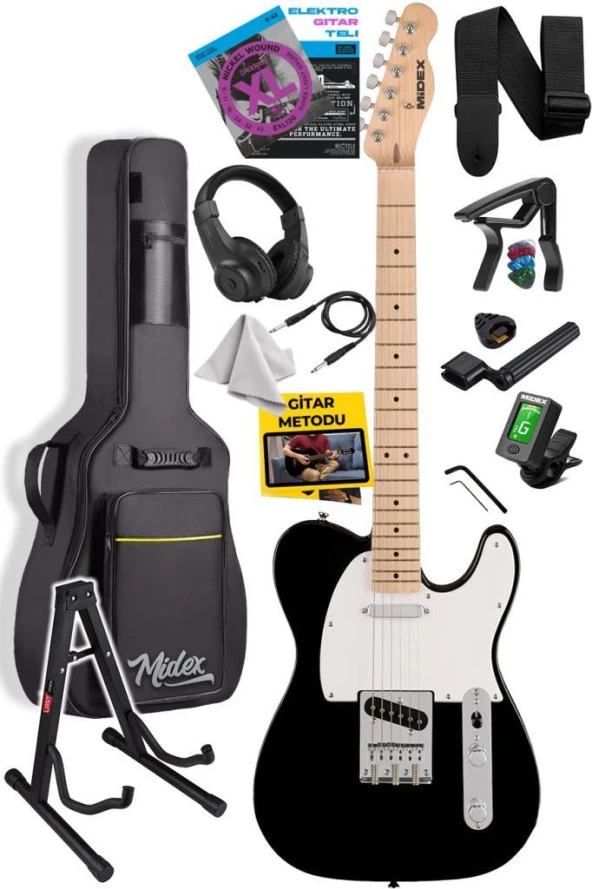 Midex TLX-50WB-ST Tele Kasa Maple Klavye 2 Single-Coil Manyetik Elektro Gitar
