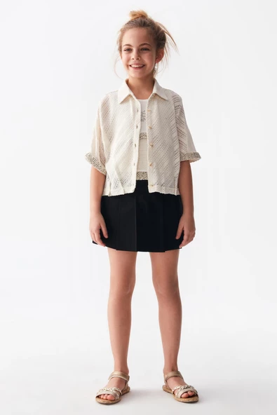 Kız Çocuk Pileli Etek 56354 - 5