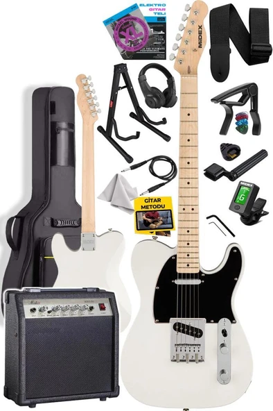 Midex TLX-50CR-30AMP Tele Kasa Maple Klavye 2 Single-Coil 30W Amfili Elektro Gitar - Resim 2