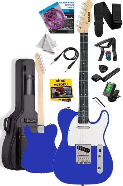 Midex TLX-50BL Tele Kasa Maple Klavye 2 Single-Coil Manyetik Elektro Gitar - Resim 2