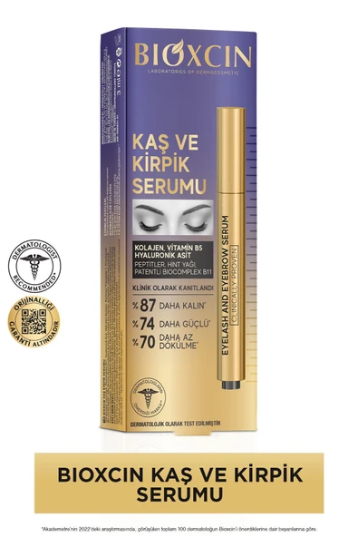 Bioxcin Kaş Kirpik Serumu - Kolajen Hyaluronik Asit Hint Yağı Keratin Peptidleri B5 Biocomplex B11 - Resim 9