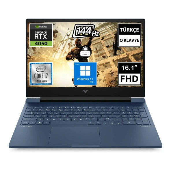 HP Victus 16-R1051NT 9J253EA11 i7-14700HX 16GB 1TBSSD RTX4050 16.1" FullHD W11P Taşınabilir Bilgisayar