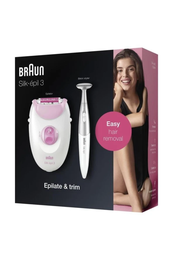 Braun Silk-Épil 3 3321 Epilatör / Epilasyon + Bikini Trimmer - Resim 2