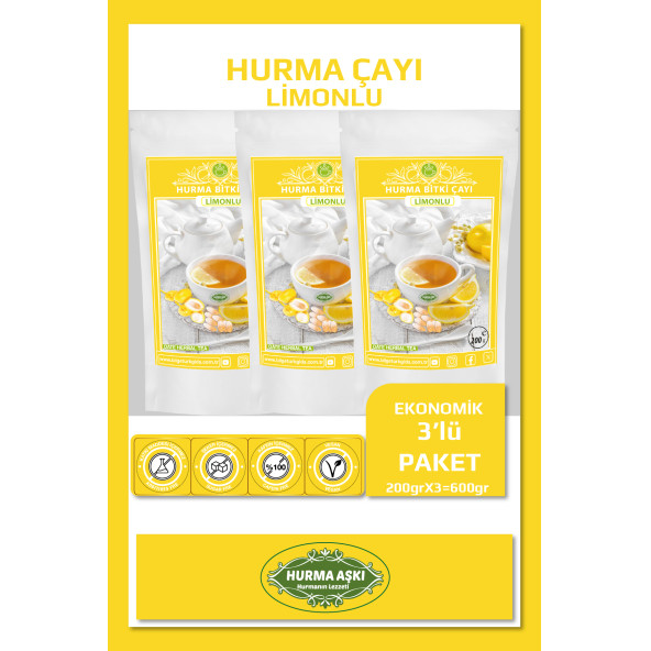 Hurma Aşkı Hurma Çayı Limonlu 3X200 Gr