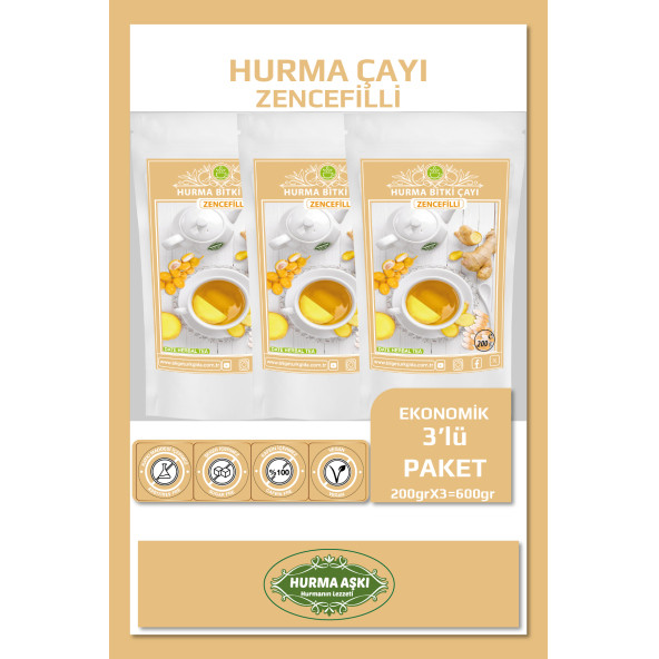 Hurma Aşkı Hurma Çayı Zencefilli 3X200 Gr