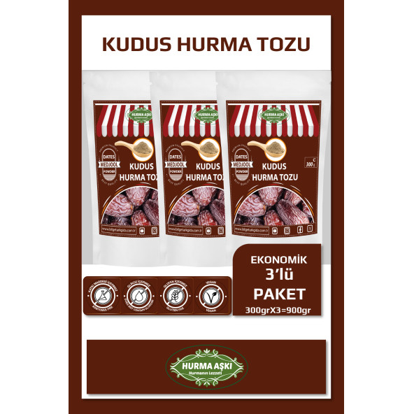 Hurma Aşkı Hurma Tozu Kudus 3X300 Gr
