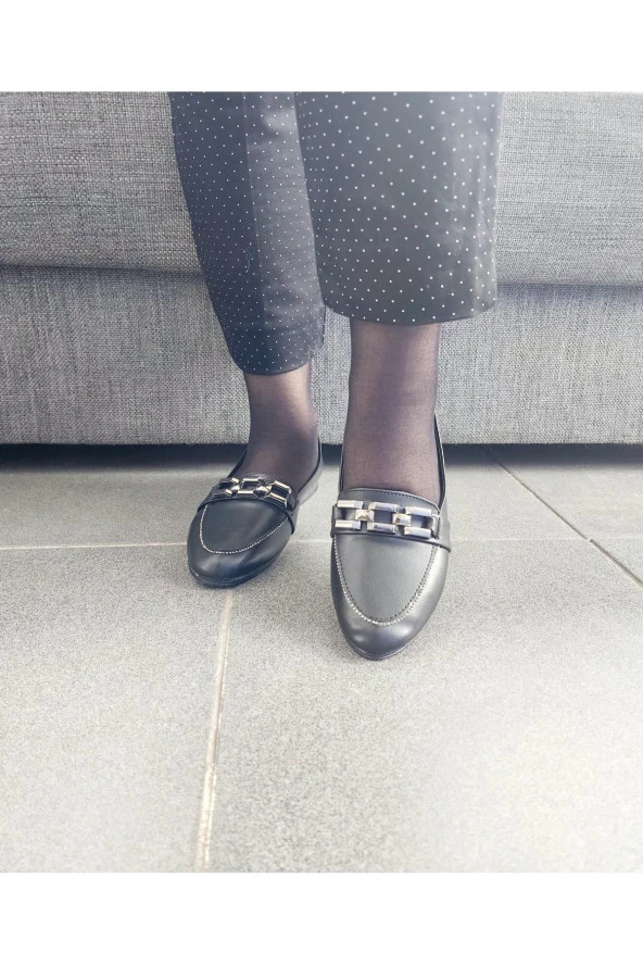 Kadın Günlük Ortopedik Taban Zincir Babet Anne Ayakkabısı