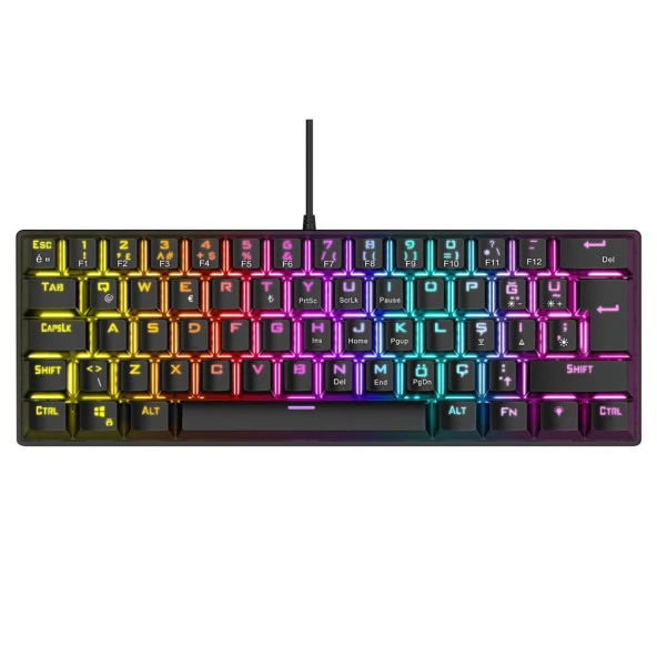 Rampage PLOWER K60 Siyah 12 Işık Modlu Mekanik Bilek Destekli Red Switch Gaming Oyuncu Klavye - 3