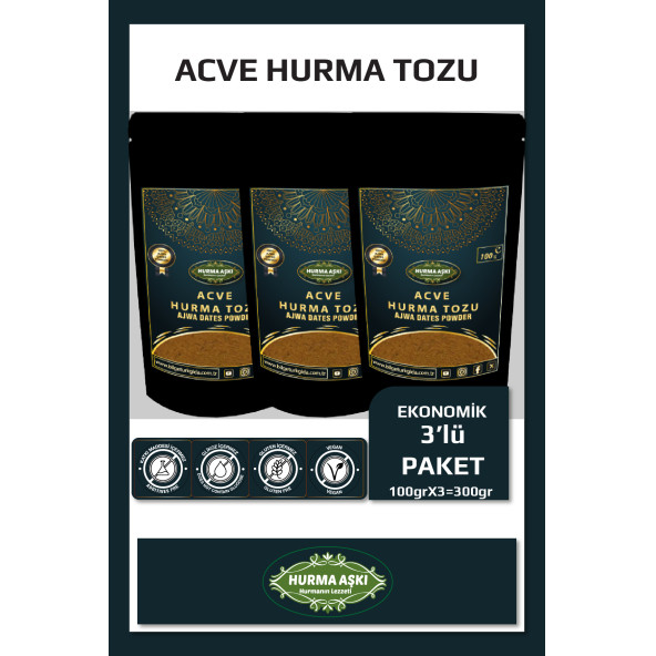 Hurma Aşkı Acve Hurma Tozu 3X100 Gr