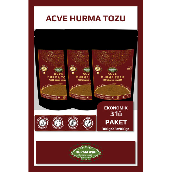 Hurma Aşkı Acve Hurma Tozu 3X300 Gr