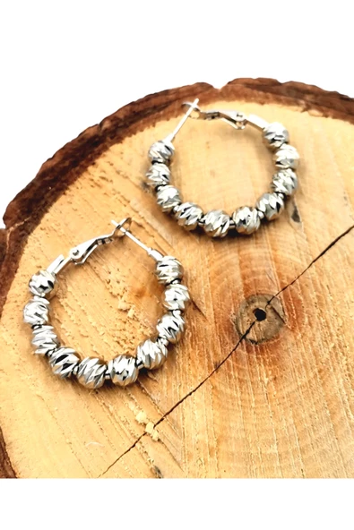 Gümüş Renk Figürlü Çelik  Küpe ürün görseli 1