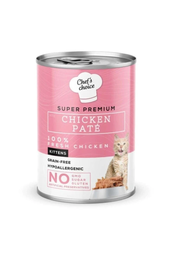 Chef's Choice Tavuklu Tahılsız Ezme Yetişkin Kedi Konservesi 400gr