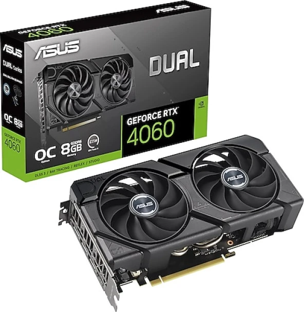 ASUS DUAL-RTX4060-O8G-EVO, 8Gb, 128Bit, GDDR6, 1xHDMI, 3xDP GAMING Ekran Karti
