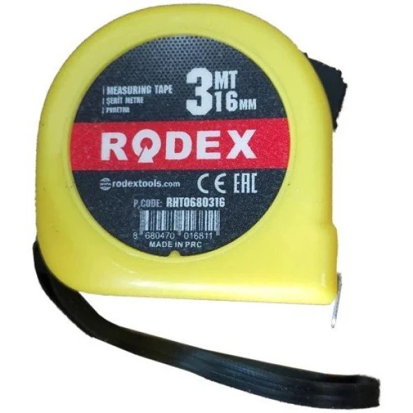 RODEX 16MM 3 MT ŞERİT METRE