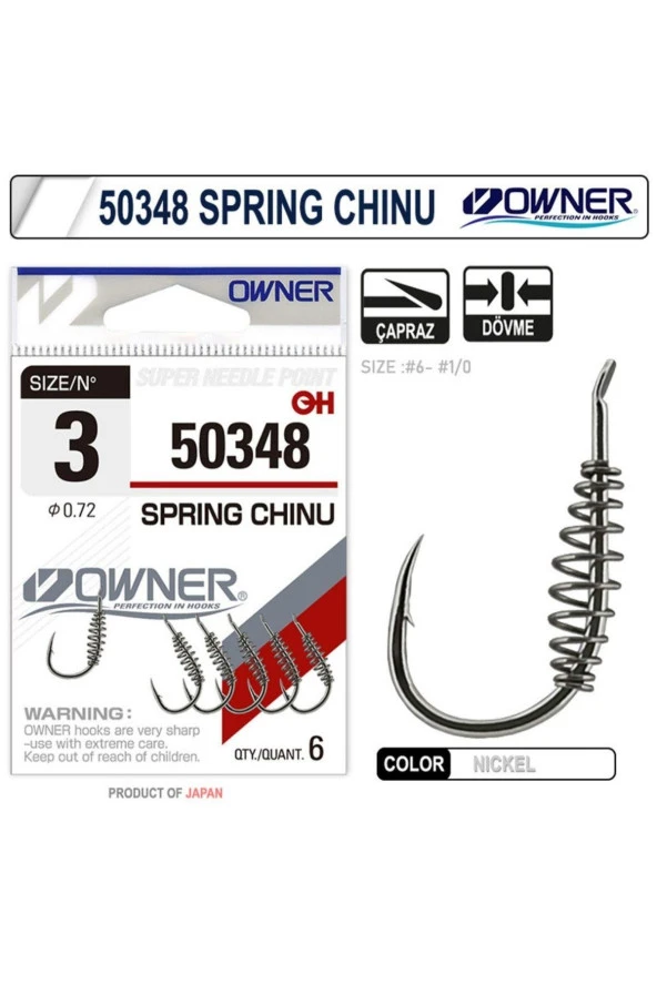 Owner 50348 Spring Chinu Nickel İğne No:1/0