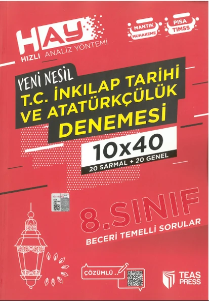 Teas Press 8.Sınıf Hay T.C. İnkılap Tarihi Ve Atatürkçülük Branş Deneme