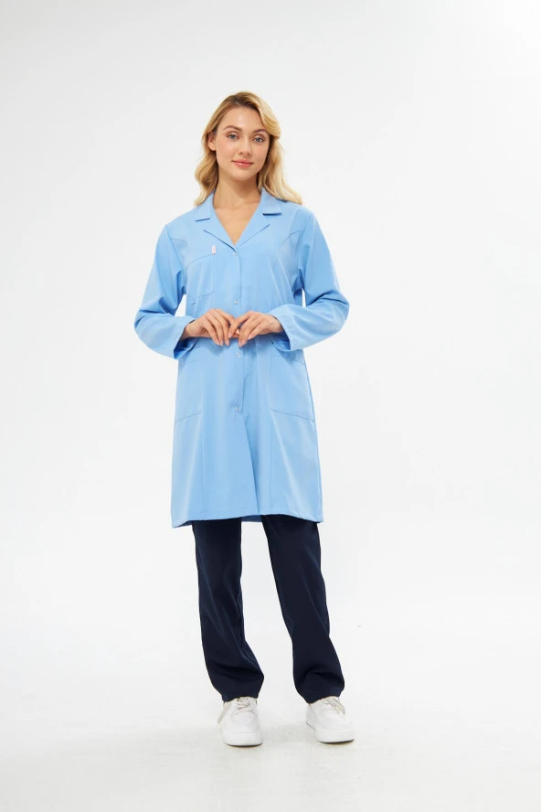 Öğrenci Önlüğü Alpaka Bayan Mavi - Resim 8