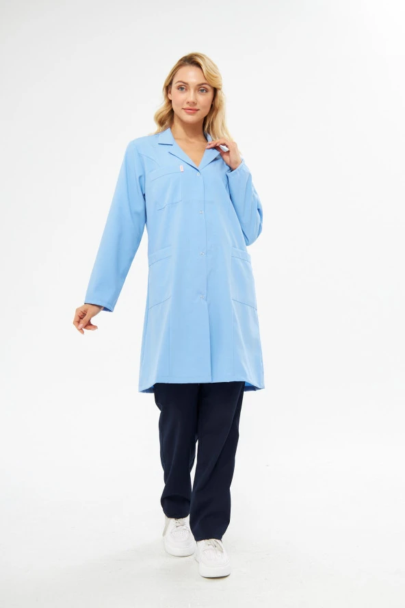 Öğrenci Önlüğü Alpaka Bayan Mavi - Resim 9