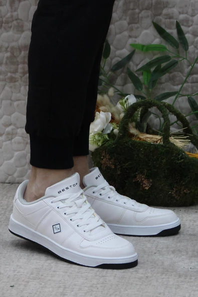 Fort 0512 Beyaz Rahat Esnek Sneaker Erkek Spor Ayakkabı