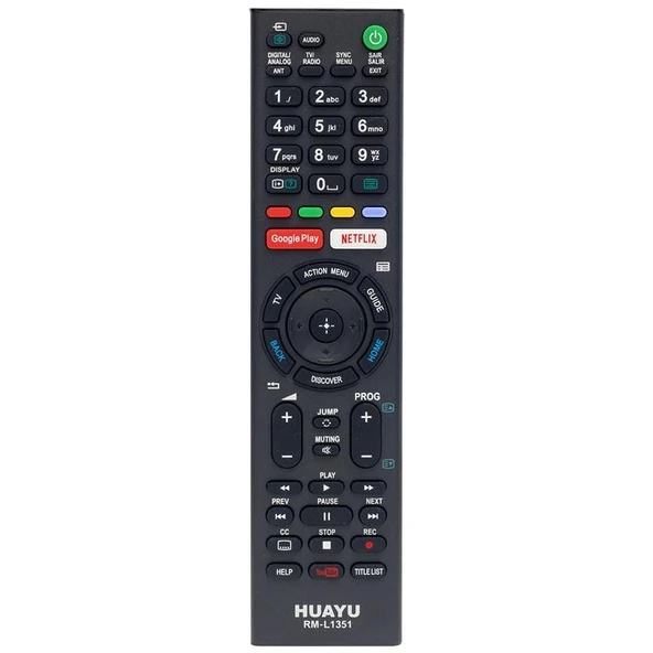 Huayu RM-L1351 Sony Universal Kumanda Youtube Netflix Tuşlu Lcd Led Tv Kumandası ürün görseli 1