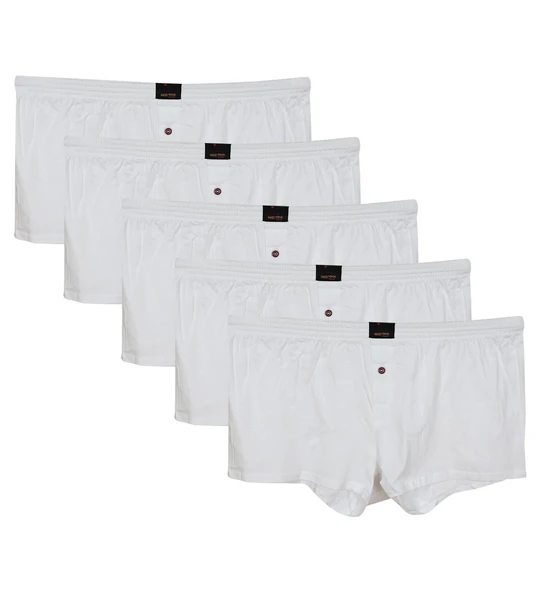 5 Adet Büyük Beden Redzone Penye Boxer Beyaz - 3