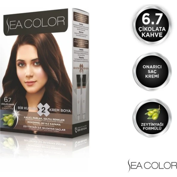 Sea Color Saç Boyası Set 6.7 Çikolata Kahve