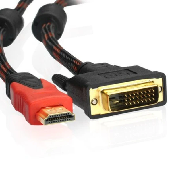 Hdmi to Dvi Cable Örgü Kablo (24+1) Görüntü Aktarım Dönüştürücü