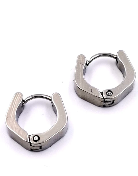 316 L Çelik Gümüş Renk Unisex Figürlü  Küpe ürün görseli 1