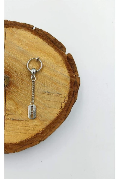 Çelik Figürlü Sallantılı Unısex Küpe ürün görseli 1