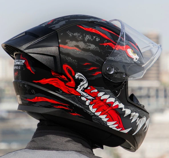 LS2 Rapıd 2 Race Kaıju Fullface Motosiklet Kaskı - 2