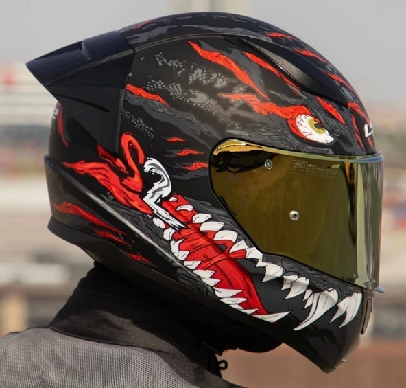 LS2 Rapıd 2 Race Kaıju Fullface Motosiklet Kaskı Gold Camlı ürün görseli