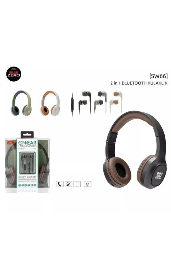 Sport Kulaklık Kablosuz Bluetooth 5.3 Wireless Mikrofonlu Kulak Üstü + Hediye Kulaklık