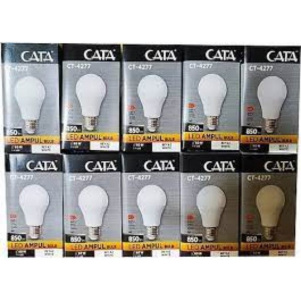 Cata 10 Adet 9w Led Ampul Beyaz Işık E27 Duylu Ct-4277