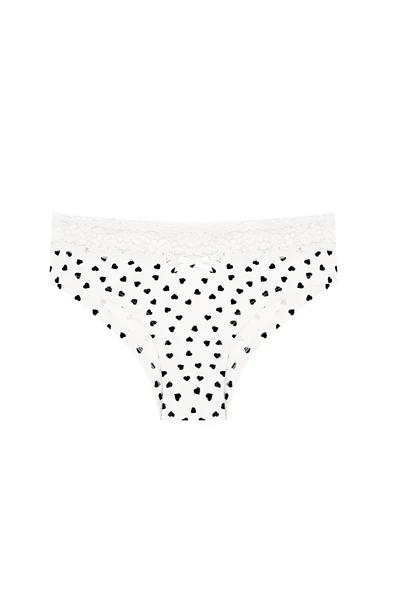 Pembe Beyaz Beli Dantelli 2li Hipster Külot - Resim 7