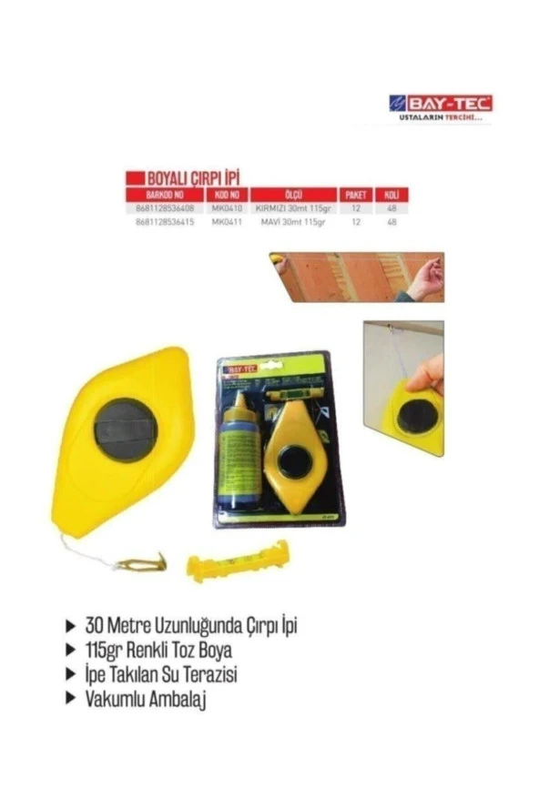 BaytecÇırpı Ipi Kırmızı Boyalı 30mt 115gr Mk0410 6408