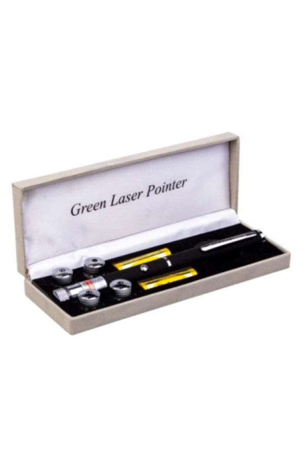 ItallanoGreen Laser Pointer 5 Başlıklı Kalem Tip Lazer