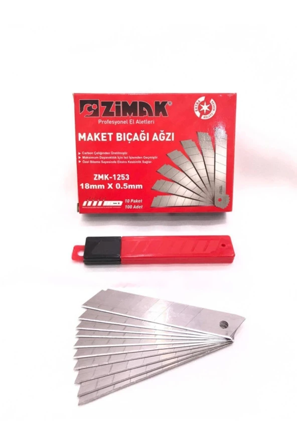 zimakZmk-1253 Maket Bıçağı Yedeği 18 mm x 0,50 mm