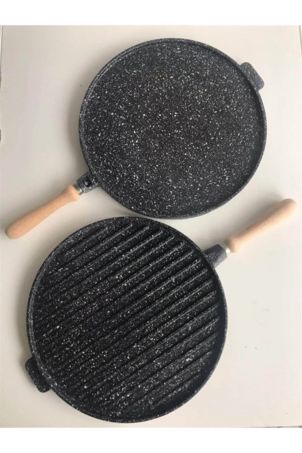 Evim ŞahaneÇift Taraflı Döküm Granit Gözleme Tavası 36cm - 2