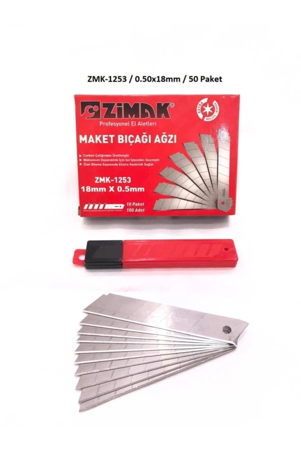 zimakZmk-1253 Maket Bıçağı Yedeği 18 mm x 0,50 mm - 2