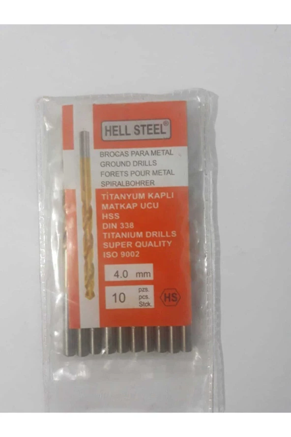 HellMatkap Ucu Titanyum Kaplama Hss Steel 4mm 20 Adet Metal Ahşap