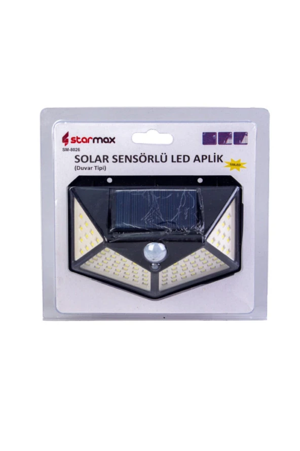 StarmaxSolar Sensörlü Led Aplik 100led Sm8026 - 2
