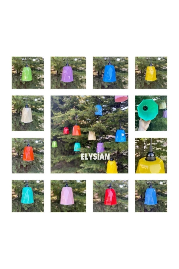 Ağaç Feneri 10 Adet Rengarenk Bahçe Aydınlatma Dekoru Su Geçirmez Alaçatı Lamba Bahçe Işıkları - 3