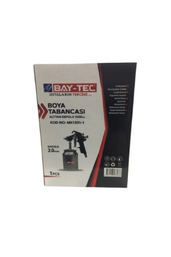BaytecBay-tec Mk1301-1 Boya Tabancası Alttan Depolu 1000cc 2.0mm Nozzle - 4