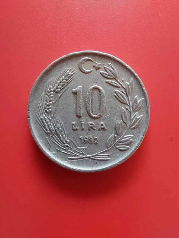 T.C. Merkez Bankası Madeni 10 Lira (1982 Yılı Üretimi) / Etial