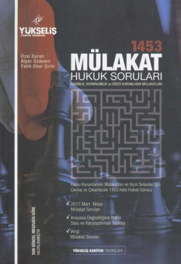 1453 Mülakat Hukuk Soruları - Hakimlik, Kaymakamlık ve Diğer Kurumların Mülakatları - Son Güncel Mevzuata Göre