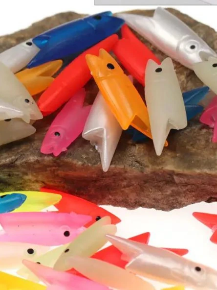 Eagenset Silikon Balık Kafası Yapay Yem Olta Takımı, Çapari, Jig, Yapım Malzemesi 2 cm 5 Adet - 5
