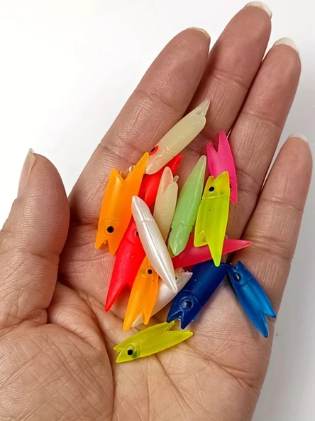 Eagenset Silikon Balık Kafası Yapay Yem Olta Takımı, Çapari, Jig, Yapım Malzemesi 2 cm 5 Adet